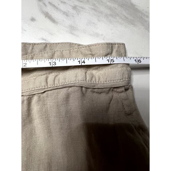Chicos Pants Womens 1.5 (10) Beige Tan Wide Leg 100% Linen Airy Spring - Picture 9 of 9